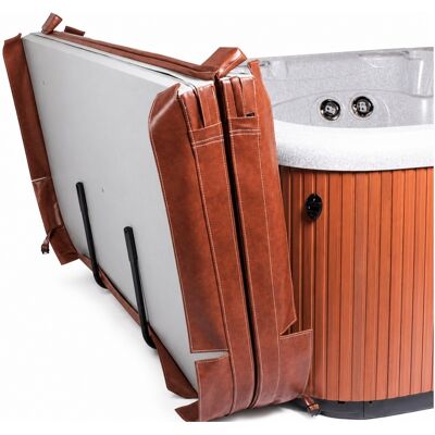 Lève-couverture spa PoolStyle Cover Caddy à vérins à gaz - Publicité Lève-couverture spa PoolStyle Cover Caddy à vérins à gaz - Publicité