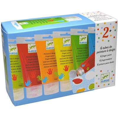 Djeco Peinture pour les doigts - 6 tubes - Multicolore - Kit créatif - Publicité Djeco Peinture pour les doigts - 6 tubes - Multicolore - Kit créatif - Publicité