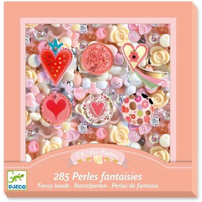 Ensemble de perles Djeco - Création de bijoux cœurs pour enfants - Publicité Ensemble de perles Djeco - Création de bijoux cœurs pour enfants - Publicité