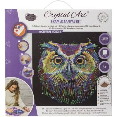 CRYSTAL ART Kit tableau broderie diamant 30x30cm - Hibou multicolore - Publicité CRYSTAL ART Kit tableau broderie diamant 30x30cm - Hibou multicolore - Publicité