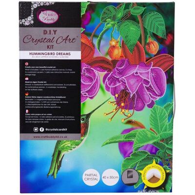CRYSTAL ART Kit tableau broderie diamant 40x50cm - Colibri - Publicité CRYSTAL ART Kit tableau broderie diamant 40x50cm - Colibri - Publicité