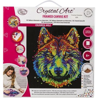 Crystal Art - Kit Tableau Broderie diamant 30 x 30 cm Loup Multicolore - Publicité Crystal Art - Kit Tableau Broderie diamant 30 x 30 cm Loup Multicolore - Publicité