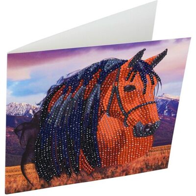 CRYSTAL ART Kit carte broderie diamant 18x18cm-Cheval - Publicité CRYSTAL ART Kit carte broderie diamant 18x18cm-Cheval - Publicité