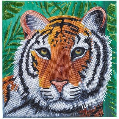 CRYSTAL ART Kit tableau broderie diamant 30x30cm-Tigre dans la jungle - Publicité CRYSTAL ART Kit tableau broderie diamant 30x30cm-Tigre dans la jungle - Publicité
