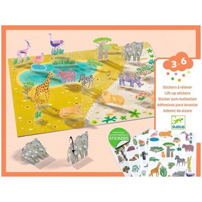 Coffret Stickers à relever Animaux - Djeco - Publicité Coffret Stickers à relever Animaux - Djeco - Publicité