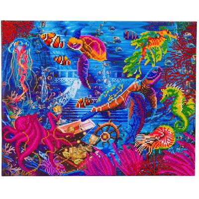 CRYSTAL ART Kit tableau broderie diamant 40x50cm - Sous l'Océan - Publicité CRYSTAL ART Kit tableau broderie diamant 40x50cm - Sous l'Océan - Publicité