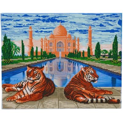 CRYSTAL ART Kit tableau broderie diamant 40x50cm - Tigres Taj Mahal - Publicité CRYSTAL ART Kit tableau broderie diamant 40x50cm - Tigres Taj Mahal - Publicité