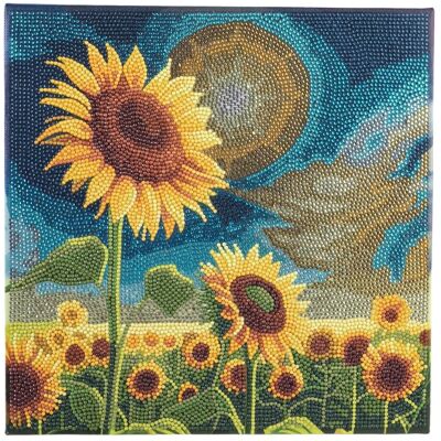 CRYSTAL ART Kit tableau broderie diamant 30x30cm - Champs de tournesol - Publicité CRYSTAL ART Kit tableau broderie diamant 30x30cm - Champs de tournesol - Publicité
