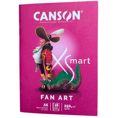 Carnet agrafes A6 10,5 x 14,8 cm Xsmart Fan Art 28 pages 250g/m² - Canson - Publicité Carnet agrafes A6 10,5 x 14,8 cm Xsmart Fan Art 28 pages 250g/m² - Canson - Publicité