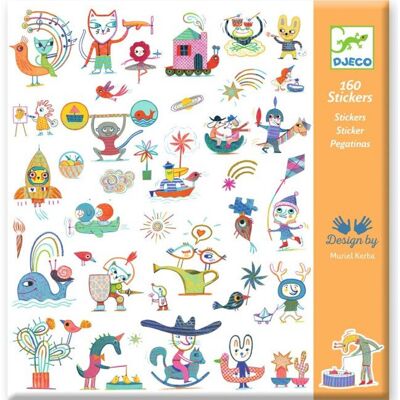 Pochette 160 Stickers Gazette - Djeco - Publicité Pochette 160 Stickers Gazette - Djeco - Publicité