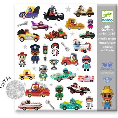 Pochette 160 Stickers métallisés Le monde des Crazy Motors - Djeco - Publicité Pochette 160 Stickers métallisés Le monde des Crazy Motors - Djeco - Publicité
