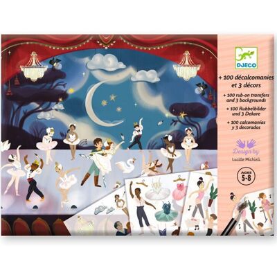 Pochette + 100 décalcomanies et 3 décors Petits rats de l'Opéra - Djeco - Publicité Pochette + 100 décalcomanies et 3 décors Petits rats de l'Opéra - Djeco - Publicité
