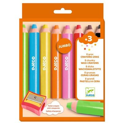 8 gros crayons gras - Djeco - Publicité 8 gros crayons gras - Djeco - Publicité