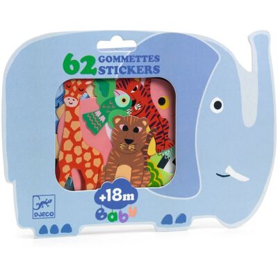 62 gommettes stickers Animaux de la savane - Djeco - Publicité 62 gommettes stickers Animaux de la savane - Djeco - Publicité