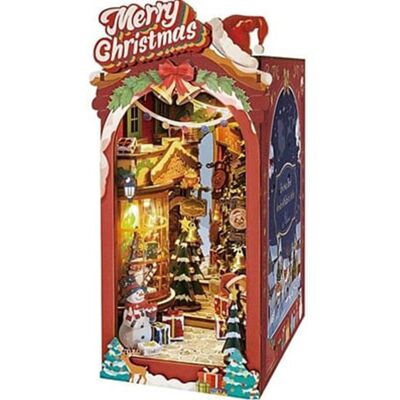 Robotime Booknook de Noël - Diorama Rue de Noël en Bois - Publicité Robotime Booknook de Noël - Diorama Rue de Noël en Bois - Publicité