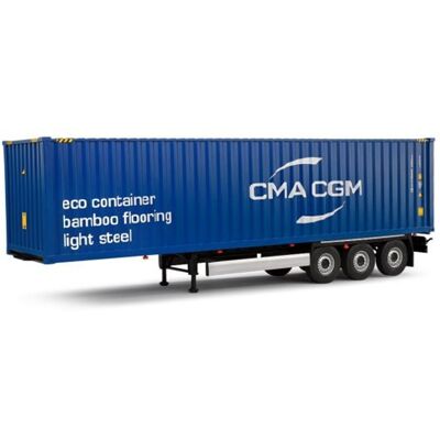 Miniature 1:24 Container Trailer blue 2024 - Solido - Publicité Miniature 1:24 Container Trailer blue 2024 - Solido - Publicité