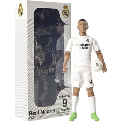 Figurine articulée Kylian Mbappé tenue Real Madrid - Megableu - Publicité Figurine articulée Kylian Mbappé tenue Real Madrid - Megableu - Publicité