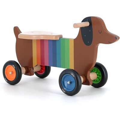 Porteur en bois Chien saussice multicolore Andy Westface - Vilac - Publicité Porteur en bois Chien saussice multicolore Andy Westface - Vilac - Publicité