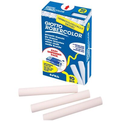 Boite 10 craies Giotto Robercolor Blanc - Publicité Boite 10 craies Giotto Robercolor Blanc - Publicité