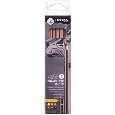Etui 6 Crayons Graphite Graduate Graph Dessin Art - Lyra - Publicité Etui 6 Crayons Graphite Graduate Graph Dessin Art - Lyra - Publicité