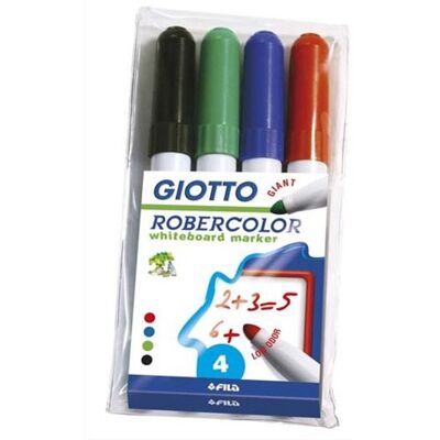 Pochette de 4 Marqueurs Giotto Robercolor pointe ogive maxi - Publicité Pochette de 4 Marqueurs Giotto Robercolor pointe ogive maxi - Publicité