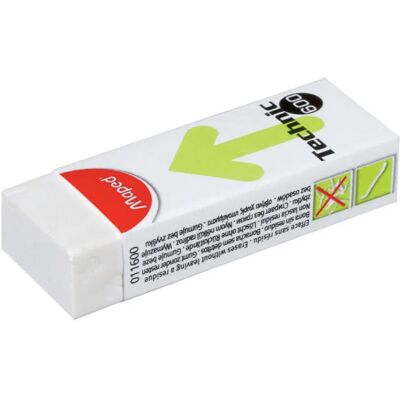 Gomme Technic 600 blanche - Maped - Publicité Gomme Technic 600 blanche - Maped - Publicité