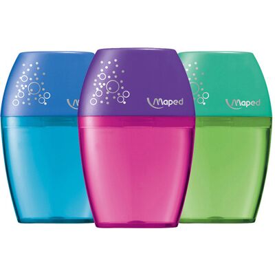 Taille-crayon Shaker 1 trou avec réservoir - Maped - Publicité Taille-crayon Shaker 1 trou avec réservoir - Maped - Publicité