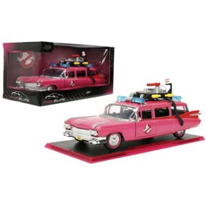 Miniature 1:24 Cadillac Ghostbusters Ecto 1 White Hollywood Rides 1959