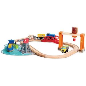 Circuit de train cargo et grue - Hape - Publicité Circuit de train cargo et grue - Hape - Publicité