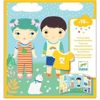 Djeco - Vêtements - Set d'Autocollants Repositionnables - Jouet Educatif - Publicité Djeco - Vêtements - Set d'Autocollants Repositionnables - Jouet Educatif - Publicité