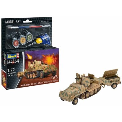 Revell sWS Ensemble de Modèle avec Flak43 & Remorque Sd.Ah58 - Publicité Revell sWS Ensemble de Modèle avec Flak43 & Remorque Sd.Ah58 - Publicité