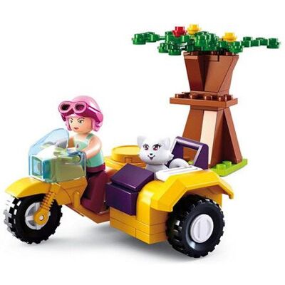 Girls Dream-Moto avec Sidecar 66 pcs - Sluban - Publicité Girls Dream-Moto avec Sidecar 66 pcs - Sluban - Publicité