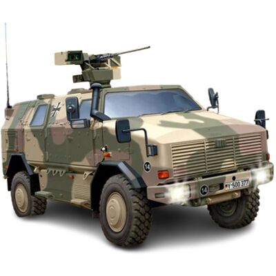 Maquette Vehicule de guerre Dingo 2 GE A3.3 PatSi Echelle 1:35 Level 4 - Revell - Publicité Maquette Vehicule de guerre Dingo 2 GE A3.3 PatSi Echelle 1:35 Level 4 - Revell - Publicité