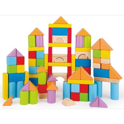 101 Cubes en bois colorés - Hape - Publicité 101 Cubes en bois colorés - Hape - Publicité