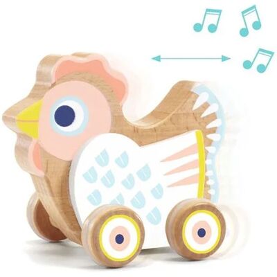 Djeco Baby Sing Poule sur Roues - Jouet musical en bois pour bébés - Publicité Djeco Baby Sing Poule sur Roues - Jouet musical en bois pour bébés - Publicité