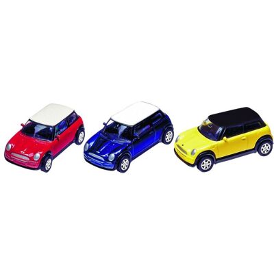 Voiture Mini Cooper (2001) en métal rétrofriction 1/60° - Goki - Publicité Voiture Mini Cooper (2001) en métal rétrofriction 1/60° - Goki - Publicité