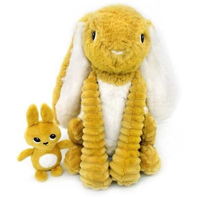 Les Déglingos Lapin Moutarde Maman & Bébé Peluche - Doudou - Publicité Les Déglingos Lapin Moutarde Maman & Bébé Peluche - Doudou - Publicité