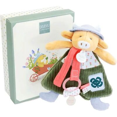 Dans mon jardin : Doudou attache-sucette Vache Aneth 19 cm - Doudou et compagnie - Publicité Dans mon jardin : Doudou attache-sucette Vache Aneth 19 cm - Doudou et compagnie - Publicité