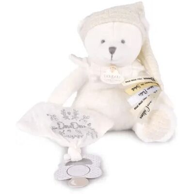 Collection Anniversaire : Ours en peluche Blanc attache-sucette 20 cm - Doudou et compagnie - Publicité Collection Anniversaire : Ours en peluche Blanc attache-sucette 20 cm - Doudou et compagnie - Publicité