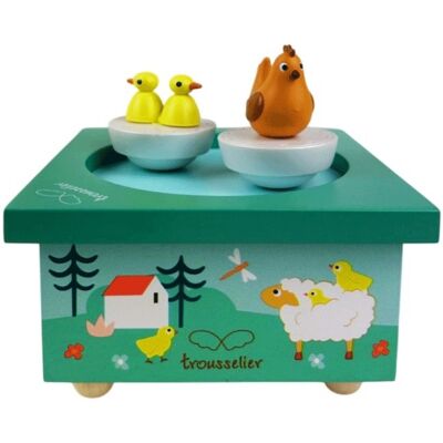 Trousselier - Boîte à musique mécanique avec aimants - 11,5x11,5cm - Bleu - Boîte à musique - Publicité Trousselier - Boîte à musique mécanique avec aimants - 11,5x11,5cm - Bleu - Boîte à musique - Publicité