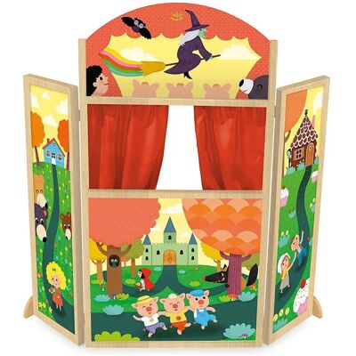 Vilac Modèle 4624 Théâtre en bois pliant vert pour enfants - Publicité Vilac Modèle 4624 Théâtre en bois pliant vert pour enfants - Publicité