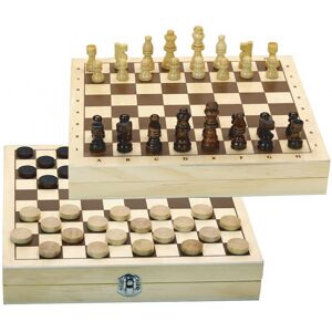 Jeujura Coffret jeu échecs et dames en bois - Publicité Jeujura Coffret jeu échecs et dames en bois - Publicité