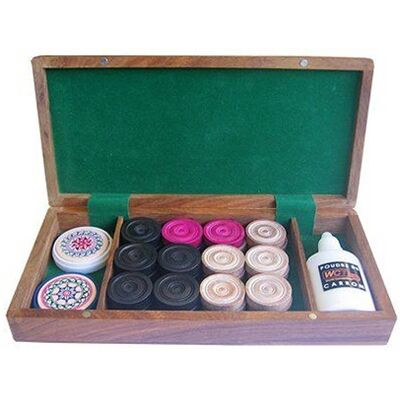 ART Set complet de Carrom - Coffret palissandre - Publicité ART Set complet de Carrom - Coffret palissandre - Publicité
