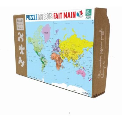 Puzzle Carte du Monde en Bois Michele Wilson - 50 pièces - Éducatif & Coloré - Publicité Puzzle Carte du Monde en Bois Michele Wilson - 50 pièces - Éducatif & Coloré - Publicité