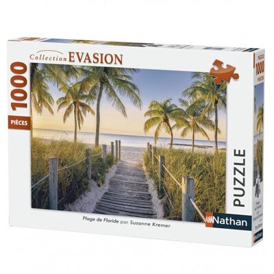 Nathan Puzzle 1000 pcs Collection Évasion - Plage de Floride - Publicité Nathan Puzzle 1000 pcs Collection Évasion - Plage de Floride - Publicité