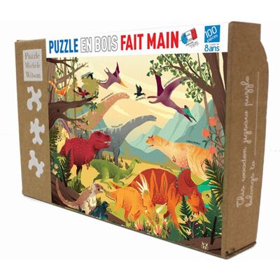 Puzzle en bois Jurassic 100 pièces Michele Wilson - Type de puzzle - Publicité Puzzle en bois Jurassic 100 pièces Michele Wilson - Type de puzzle - Publicité