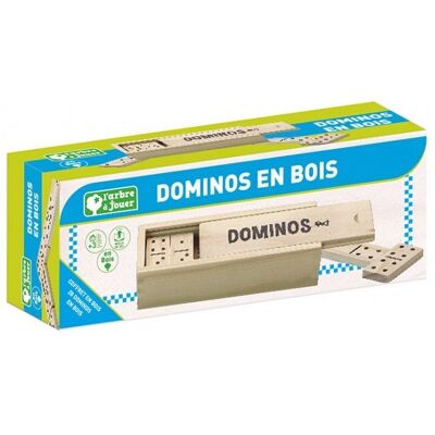 Jeujura Dominos en bois avec Coffret bois - Publicité Jeujura Dominos en bois avec Coffret bois - Publicité