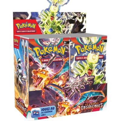 Display 36 Boosters EV03 Flammes Obsidiennes - Pokémon JCC - Publicité Display 36 Boosters EV03 Flammes Obsidiennes - Pokémon JCC - Publicité