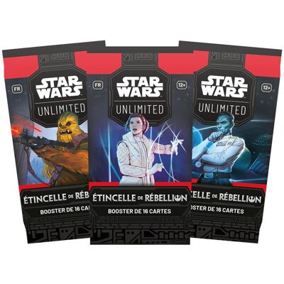 Fantasy Flight Games Star Wars Unlimited : Etincelle de Rébellion :Booster - Publicité Fantasy Flight Games Star Wars Unlimited : Etincelle de Rébellion :Booster - Publicité