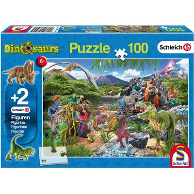 Puzzle 100 pcs Dinosaures avec figurine - Puzzles Schmidt - Publicité Puzzle 100 pcs Dinosaures avec figurine - Puzzles Schmidt - Publicité